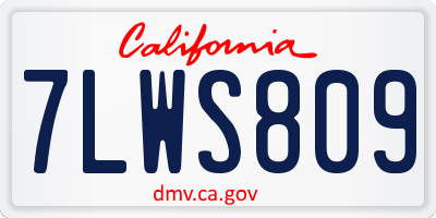 CA license plate 7LWS809