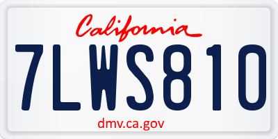 CA license plate 7LWS810