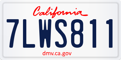 CA license plate 7LWS811