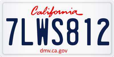 CA license plate 7LWS812