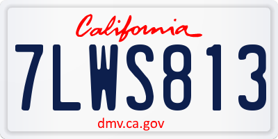 CA license plate 7LWS813