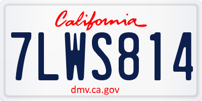 CA license plate 7LWS814