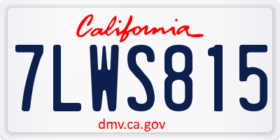 CA license plate 7LWS815