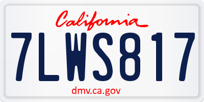 CA license plate 7LWS817