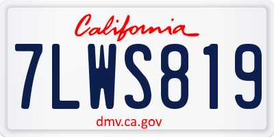CA license plate 7LWS819