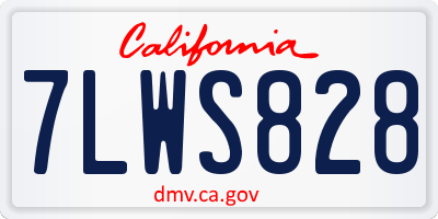 CA license plate 7LWS828