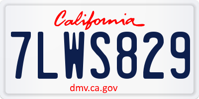 CA license plate 7LWS829