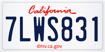 CA license plate 7LWS831