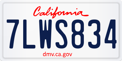 CA license plate 7LWS834