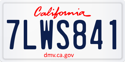CA license plate 7LWS841