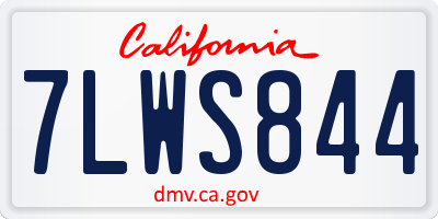 CA license plate 7LWS844