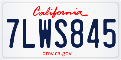 CA license plate 7LWS845