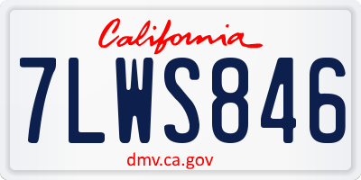 CA license plate 7LWS846