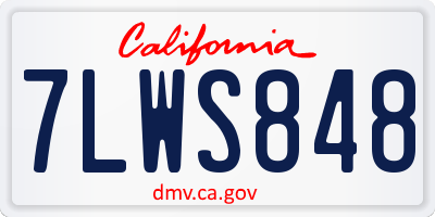 CA license plate 7LWS848