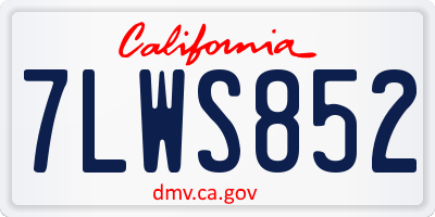 CA license plate 7LWS852