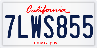 CA license plate 7LWS855