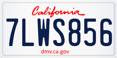 CA license plate 7LWS856