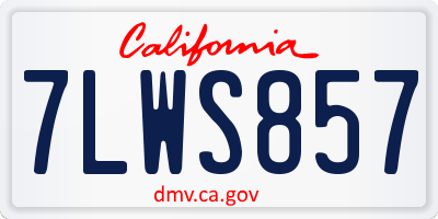 CA license plate 7LWS857