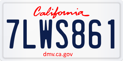 CA license plate 7LWS861