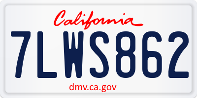 CA license plate 7LWS862