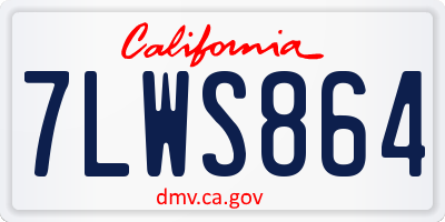 CA license plate 7LWS864