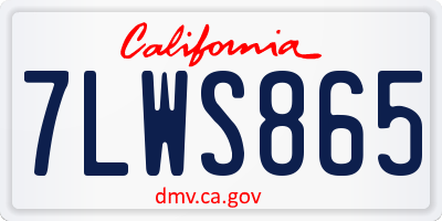 CA license plate 7LWS865