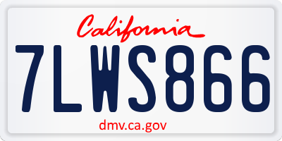 CA license plate 7LWS866