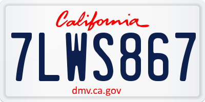 CA license plate 7LWS867