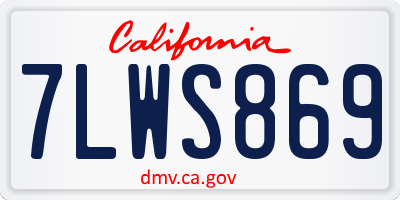 CA license plate 7LWS869