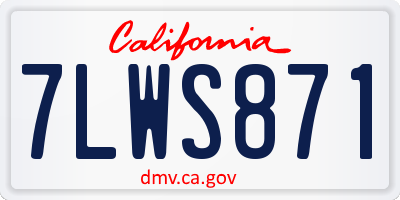 CA license plate 7LWS871