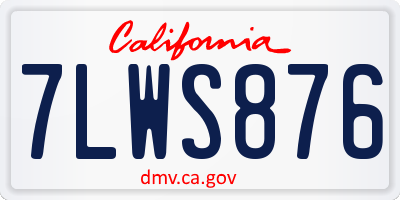 CA license plate 7LWS876