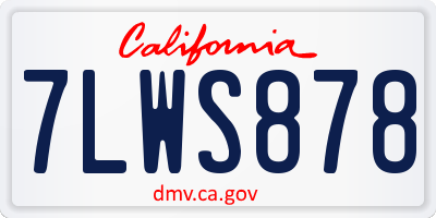 CA license plate 7LWS878