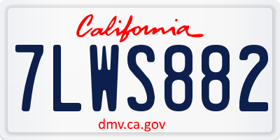 CA license plate 7LWS882