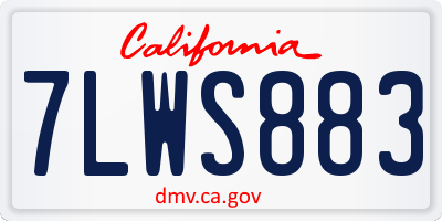 CA license plate 7LWS883