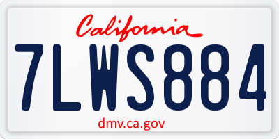 CA license plate 7LWS884