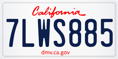 CA license plate 7LWS885