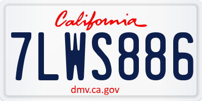 CA license plate 7LWS886