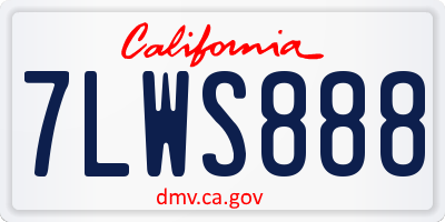 CA license plate 7LWS888