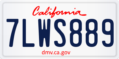 CA license plate 7LWS889