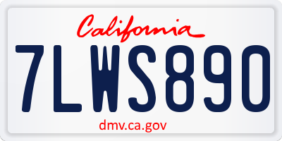 CA license plate 7LWS890