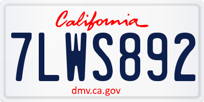 CA license plate 7LWS892
