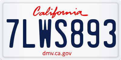 CA license plate 7LWS893