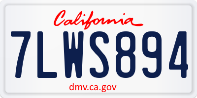 CA license plate 7LWS894
