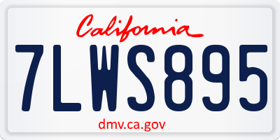 CA license plate 7LWS895