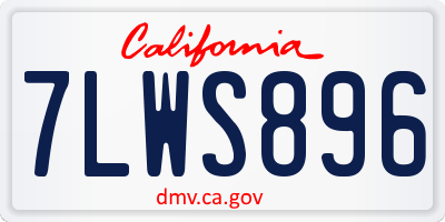 CA license plate 7LWS896