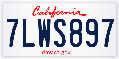 CA license plate 7LWS897