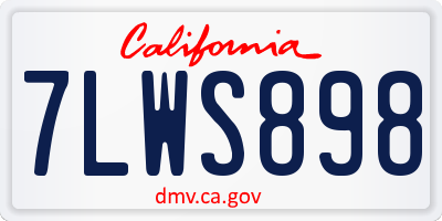 CA license plate 7LWS898