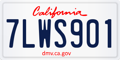 CA license plate 7LWS901