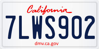 CA license plate 7LWS902