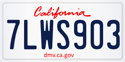 CA license plate 7LWS903